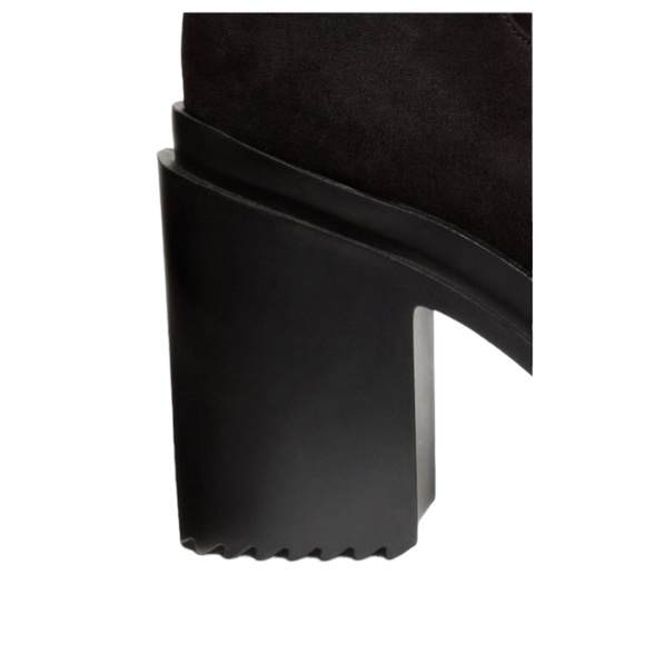 H&M Coachella Boho Black Suede Lace Up Platform Sandals Size 8 - Picture 5 of 13